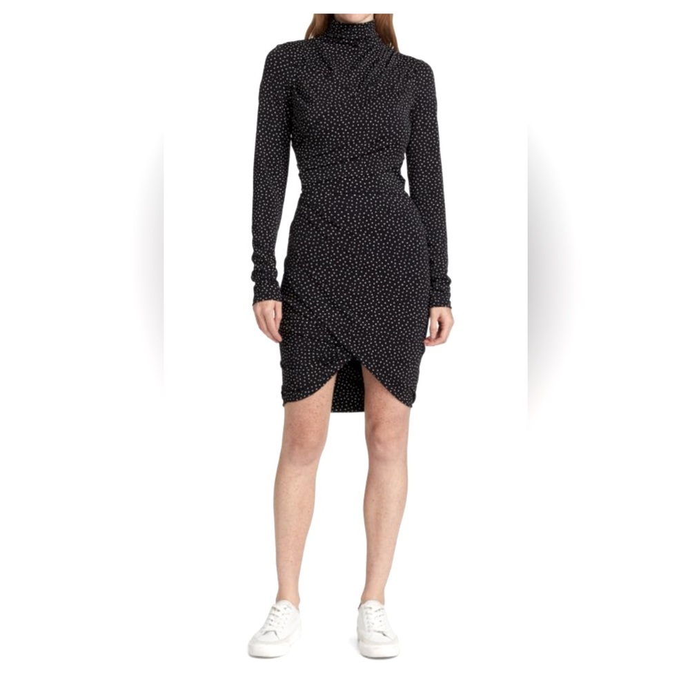Rag & bone , ruched dress, Md-Lg , EUC , black/white